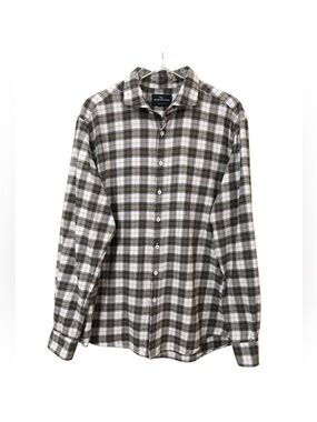 Rodd & Gunn | Flannel Green White Plaid Button Down Long Sleeve XXL